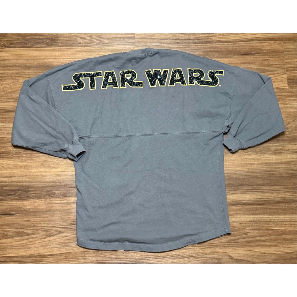Disney Parks Star Wars Spirit Jersey Gray Gold Rebel Empire Logo Shirt Sz Small